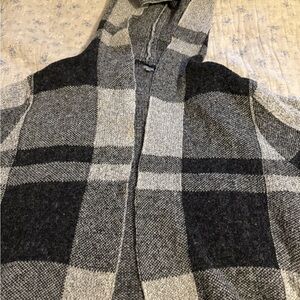 Charlotte Russe Gray and Black Plaid Cardigan